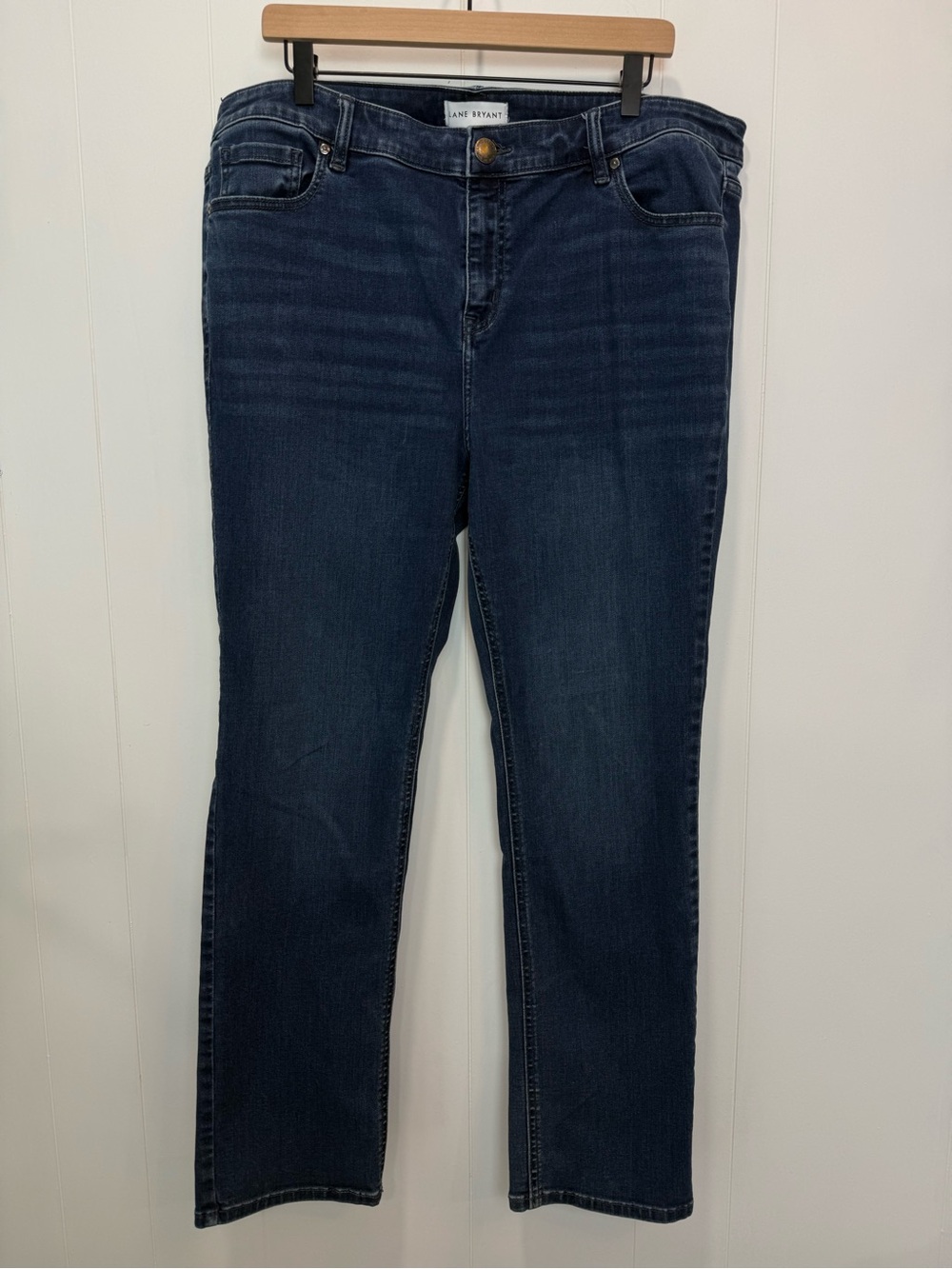 Lane Bryant Flex Style Waistband High Rise Straight Fit Dark Wash Jeans Size 18